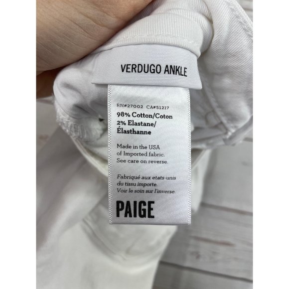PAIGE Skinny Verdugo Ankle Jeans White 27 - Picture 10 of 10